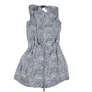 Hilary Radley Womens Size 8 Sleeveless Tie Waist Blouson Dress  1/2 Front Button